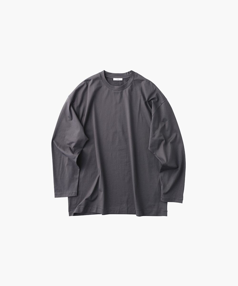 【エイトン/ATON】のSUVIN60/2 オーバーサイズ L/S Tシャツ - UNISEX インテリア・キッズ・メンズ・レディースファッション・服の通販 founy(ファニー) 　ファッション　Fashion　レディースファッション　WOMEN　トップス・カットソー　Tops/Tshirt　シャツ/ブラウス　Shirts/Blouses　ロング / Tシャツ　T-Shirts　カットソー　Cut and Sewn　ユニセックス　Unisex　インド　India　カットソー　Cut And Sew　ジャージー　Jersey　スリーブ　Sleeve　ロング　Long　夏　Summer　定番　Standard　S/S・春夏　Ss・Spring/Summer　A/W・秋冬　Aw・Autumn/Winter・Fw・Fall-Winter　CHARCOAL GRAY|ID: prp329100003683065 ipo3291000000024189103