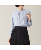 【ジェイ プレス/J.PRESS】の【洗える】ヌーディスバックサテン スタンドカラー ブラウス サックスブルー系|ID: prp329100003686325 ipo3291000000028444681