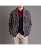 【ジョセフ アブード/JOSEPH ABBOUD / MEN】の【イタリア糸使用/軽く暖かい】 ラムウールケーブル柄ショールカラーカーデ グレー系|ID: prp329100003687987 ipo3291000000027412421