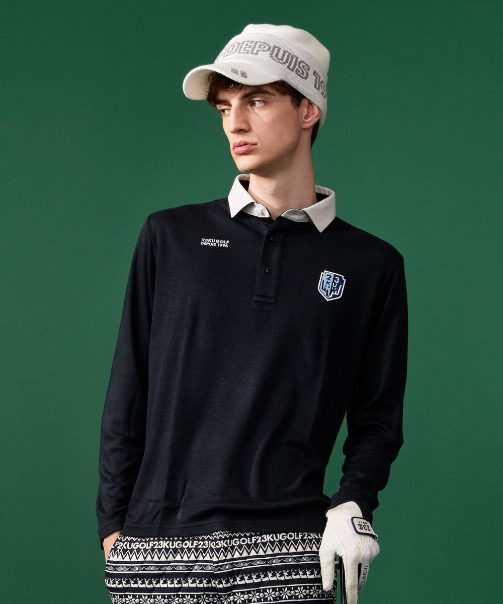 【23区 ゴルフ/23区GOLF / MEN】の【MEN】【吸湿発熱】グランサーモカノコ ポロシャツ インテリア・キッズ・メンズ・レディースファッション・服の通販 founy(ファニー) 　ファッション　Fashion　メンズファッション　MEN　トップス・カットソー　Tops/Tshirt/Men　シャツ　Shirts　ポロシャツ　Polo Shirts　A/W・秋冬　Aw・Autumn/Winter・Fw・Fall-Winter　ブルゾン　Blouson　ポロシャツ　Polo Shirt　ミックス　Mix　冬　Winter　ネイビー系|ID: prp329100003692645 ipo3291000000027412484