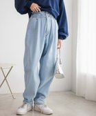 【ウィゴー/WEGO】の【ウエストゴム】ウエストフリルデニムマムパンツ デニム淡色|ID: prp329100003696689 ipo3291000000026443464