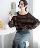 【ウィゴー/WEGO】の段染めボーダーモヘアライクニット ブラウン|ID: prp329100003696694 ipo3291000000028615158