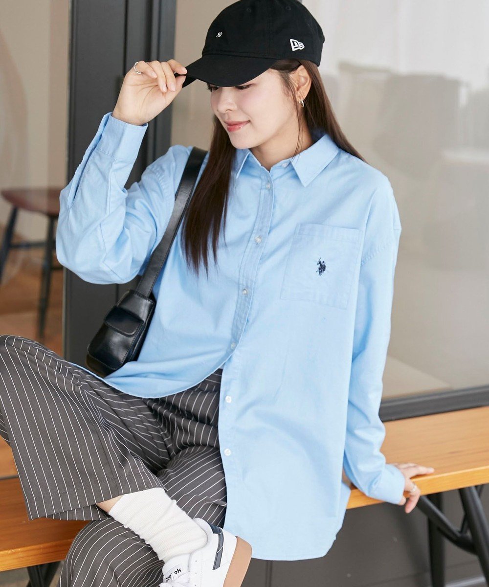 【ウィゴー/WEGO】の【新色追加】USPOLOBIGシャツ インテリア・キッズ・メンズ・レディースファッション・服の通販 founy(ファニー) 　ファッション　Fashion　レディースファッション　WOMEN　トップス・カットソー　Tops/Tshirt　シャツ/ブラウス　Shirts/Blouses　ウェーブ　Wave　春　Spring　秋　Autumn/Fall　キャミ　Cami　シャツワンピ　Shirt Dress　ショルダー　Shoulder　ショート　Short　シンプル　Simple　ストレート　Straight　スラックス　Slacks　チェック　Check　デニム　Denim　トレンド　Trend　ドロップ　Drop　長袖　Long Sleeve　バランス　Balance　ビスチェ　Bustier　ビッグ　Big　ベーシック　Basic　ボトム　Bottom　別注　Special Order　羽織　Haori　ルーズ　Loose　ワンポイント　One Point　冬　Winter　A/W・秋冬　Aw・Autumn/Winter・Fw・Fall-Winter　ブルー|ID: prp329100003696769 ipo3291000000031967750