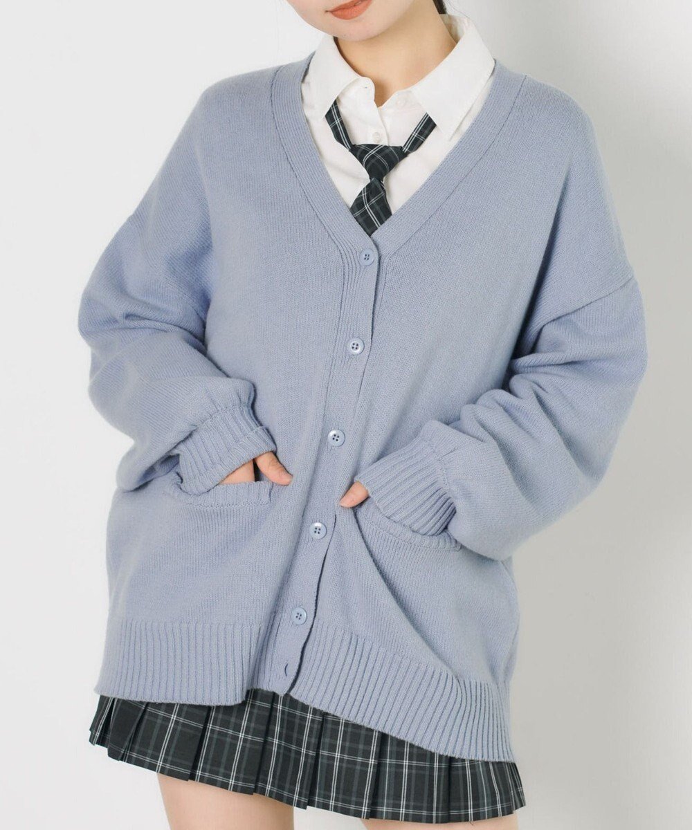 【ウィゴー/WEGO】の【SCHOOLITEM】ニットカーディガン インテリア・キッズ・メンズ・レディースファッション・服の通販 founy(ファニー) 　ファッション　Fashion　レディースファッション　WOMEN　トップス・カットソー　Tops/Tshirt　ニット　Knit Tops　カーディガン　Cardigans　オレンジ　Orange　春　Spring　秋　Autumn/Fall　カーディガン　Cardigan　ショルダー　Shoulder　シンプル　Simple　スウェット　Sweat　スリーブ　Sleeve　ドロップ　Drop　パープル　Purple　フロント　Front　ベーシック　Basic　ボトム　Bottom　ポケット　Pocket　無地　Plain Color　リップ　Lip　ルーズ　Loose　冬　Winter　S/S・春夏　Ss・Spring/Summer　プチプライス・低価格　Affordable　夏　Summer　入学式　Entrance Ceremony　卒業式　Graduation Ceremony　ゼニスブルー|ID: prp329100003696786 ipo3291000000027758223