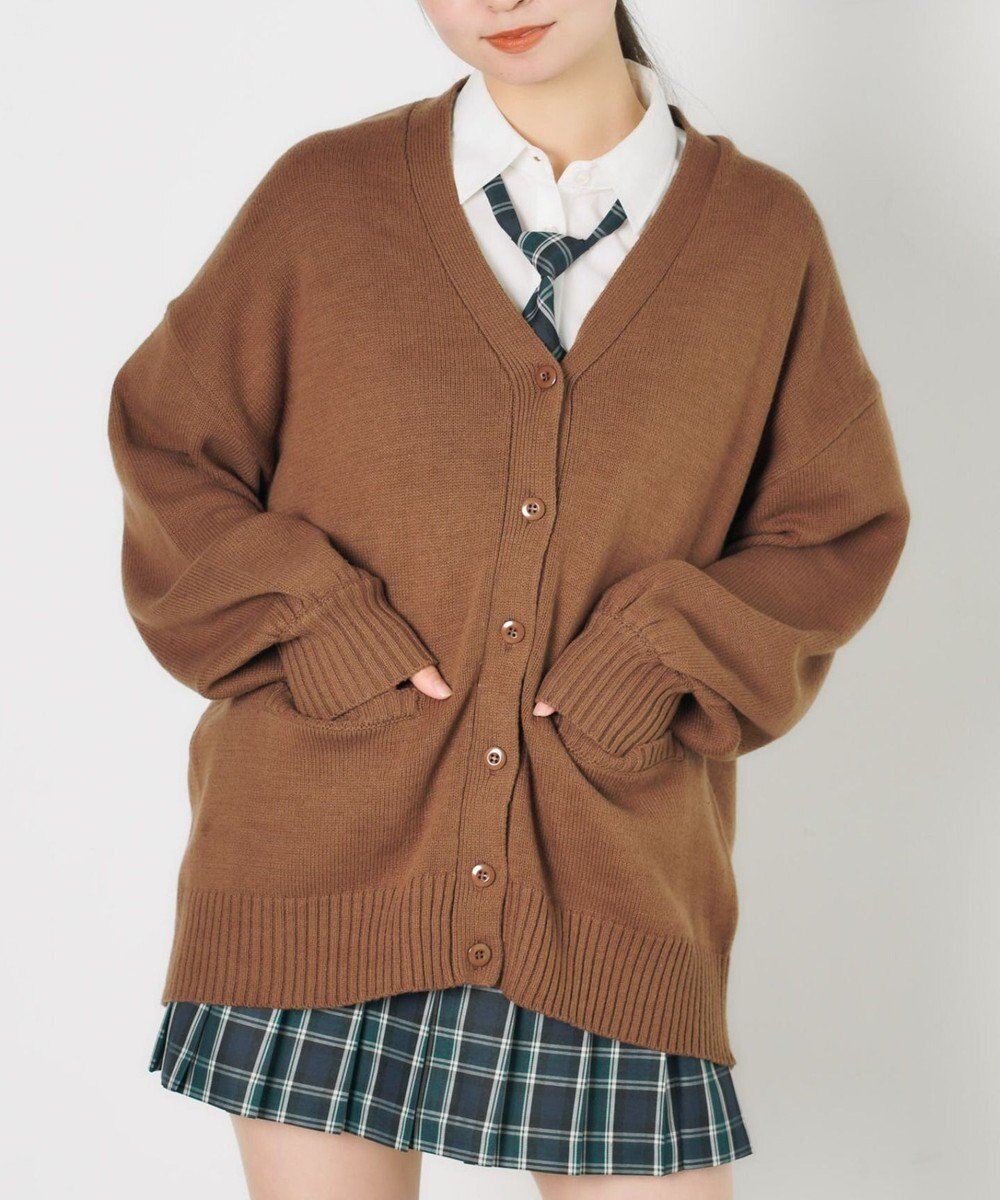 【ウィゴー/WEGO】の【SCHOOLITEM】ニットカーディガン インテリア・キッズ・メンズ・レディースファッション・服の通販 founy(ファニー) 　ファッション　Fashion　レディースファッション　WOMEN　トップス・カットソー　Tops/Tshirt　ニット　Knit Tops　カーディガン　Cardigans　オレンジ　Orange　春　Spring　秋　Autumn/Fall　カーディガン　Cardigan　ショルダー　Shoulder　シンプル　Simple　スウェット　Sweat　スリーブ　Sleeve　ドロップ　Drop　パープル　Purple　フロント　Front　ベーシック　Basic　ボトム　Bottom　ポケット　Pocket　無地　Plain Color　リップ　Lip　ルーズ　Loose　冬　Winter　S/S・春夏　Ss・Spring/Summer　プチプライス・低価格　Affordable　夏　Summer　入学式　Entrance Ceremony　卒業式　Graduation Ceremony　チョコブラウン|ID: prp329100003696786 ipo3291000000027758224