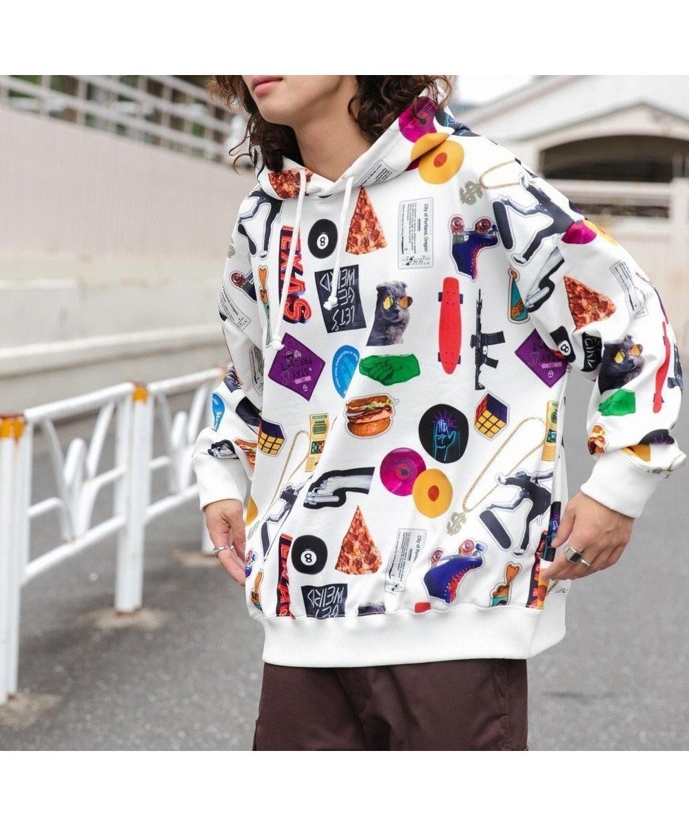 【ウィゴー/WEGO / MEN】の総柄BIGプルパーカー インテリア・キッズ・メンズ・レディースファッション・服の通販 founy(ファニー) 　ファッション　Fashion　メンズファッション　MEN　トップス・カットソー　Tops/Tshirt/Men　パーカ　Sweats　秋　Autumn/Fall　カーゴパンツ　Cargo Pants　ショート　Short　シンプル　Simple　スウェット　Sweat　スマホ　Smartphone　デニム　Denim　長袖　Long Sleeve　パーカー　Hoodie　ビッグ　Big　冬　Winter　A/W・秋冬　Aw・Autumn/Winter・Fw・Fall-Winter　おすすめ　Recommend　柄4|ID: prp329100003697066 ipo3291000000027411303