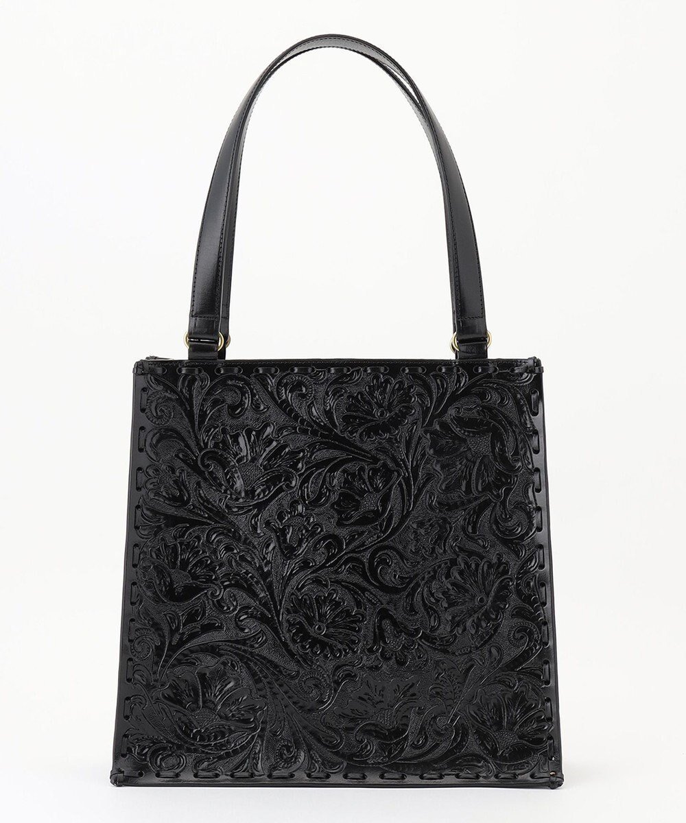 【グレース コンチネンタル/GRACE CONTINENTAL】のCarving Tote Bag インテリア・キッズ・メンズ・レディースファッション・服の通販 founy(ファニー) 　ファッション　Fashion　レディースファッション　WOMEN　バッグ　Bag　ウォレット　Wallet　ヴィンテージ　Vintage　スクエア　Square　定番　Standard　ハンド　Hand　フォルム　Form　ポーチ　Pouch　ワーク　Work　エレガント 上品　Elegant　ブラック|ID: prp329100003706064 ipo3291000000028439193