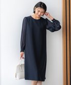 【23区/NIJYUSANKU】の【洗える】トリアセダブルジョーゼット シフォンスリーブ ワンピース ネイビー系|ID: prp329100003706090 ipo3291000000028437468