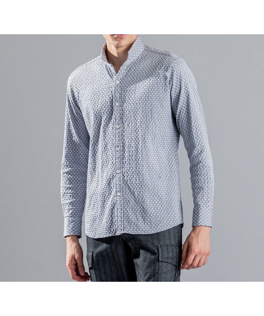 【ジョゼフ オム/JOSEPH HOMME / MEN】のトライジャガードストレッチ ウィングカラーシャツ 人気、トレンドファッション・服の通販 founy(ファニー) 　ファッション　Fashion　メンズファッション　MEN　トップス・カットソー　Tops/Tshirt/Men　シャツ　Shirts　A/W・秋冬　Aw・Autumn/Winter・Fw・Fall-Winter　シェイプ　Shape　シンプル　Simple　ジャケット　Jacket　ストレッチ　Stretch　トライアングル　Triangle　長袖　Long Sleeve　 other-1|ID: prp329100003708978 ipo3291000000028753354