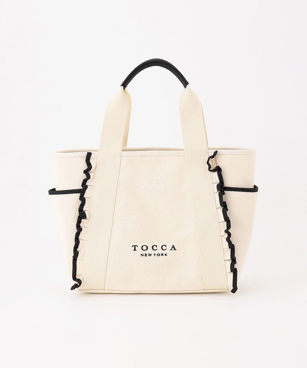 【トッカ/TOCCA】のFRILL CANVASTOTE キャンバストートバッグ インテリア・キッズ・メンズ・レディースファッション・服の通販 founy(ファニー) 　ファッション　Fashion　レディースファッション　WOMEN　バッグ　Bag　2024年　2024　2024春夏・S/S　Ss,Spring/Summer,2024　S/S・春夏　Ss・Spring/Summer　キャンバス　Canvas　トリミング　Trimming　フォルム　Form　フリル　Frills　ポケット　Pocket　モダン　Modern　夏　Summer　財布　Wallet　アイボリー系|ID: prp329100003709037 ipo3291000000028436348