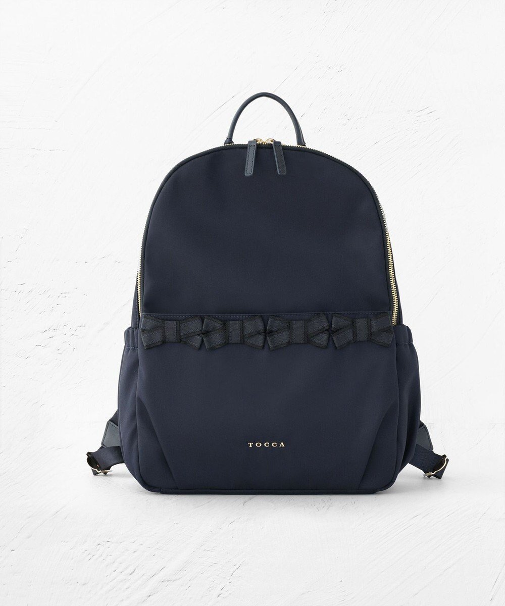 【トッカ/TOCCA】の【A4サイズ対応・撥水】OCTUPLE BACKPACK バックパック インテリア・キッズ・メンズ・レディースファッション・服の通販 founy(ファニー) 　ファッション　Fashion　レディースファッション　WOMEN　バッグ　Bag　ギャザー　Gather　ジップ　Zip　財布　Wallet　テクスチャー　Texture　人気　Popularity　フェミニン　Feminine　フリル　Frills　フロント　Front　ポケット　Pocket　リボン　Ribbon　リュック　Ruck Sack　再入荷　Restock/Back In Stock/Re Arrival　S/S・春夏　Ss・Spring/Summer　夏　Summer　2024年　2024　2024春夏・S/S　Ss,Spring/Summer,2024　エレガント 上品　Elegant　ビジネス 仕事 通勤　Business　ネイビー系|ID: prp329100003709042 ipo3291000000025146543