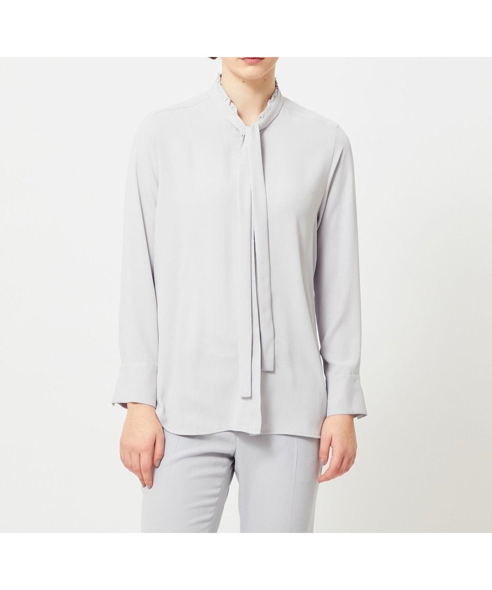【ベイジ,/BEIGE,】の【洗える】EVA / ボウタイロングスリーブブラウス インテリア・キッズ・メンズ・レディースファッション・服の通販 founy(ファニー) 　ファッション　Fashion　レディースファッション　WOMEN　トップス・カットソー　Tops/Tshirt　シャツ/ブラウス　Shirts/Blouses　とろみ　Thickness　ジャケット　Jacket　ジョーゼット　Georgette　ストレッチ　Stretch　セレモニー　Ceremony　ドレープ　Drape　人気　Popularity　今季　This Season　ビジネス 仕事 通勤　Business　夏　Summer　定番　Standard　S/S・春夏　Ss・Spring/Summer　洗える　Washable　A/W・秋冬　Aw・Autumn/Winter・Fw・Fall-Winter　Ice Blue|ID: prp329100003752777 ipo3291000000031941533