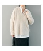 【アメリカンホリック/AMERICAN HOLIC】のモールヤーン片畦Vネックニットプルオーバー Light Beige|ID: prp329100003767675 ipo3291000000028330874