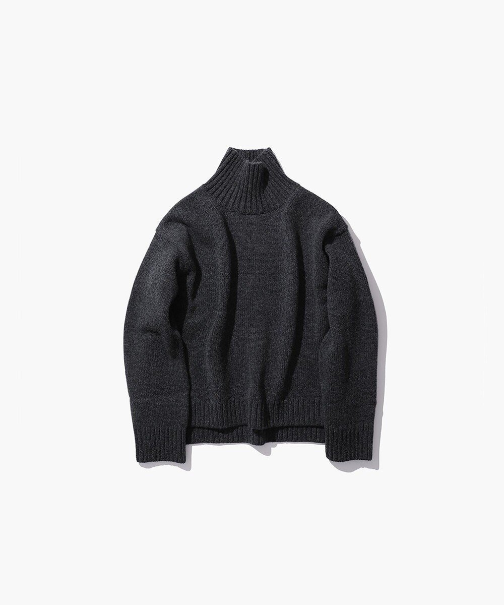 【エイトン/ATON】のCOOMA LAMBS WOOL タートルネックセーター インテリア・キッズ・メンズ・レディースファッション・服の通販 founy(ファニー) 　ファッション　Fashion　レディースファッション　WOMEN　トップス・カットソー　Tops/Tshirt　ニット　Knit Tops　タートルネック　Turtleneck　A/W・秋冬　Aw・Autumn/Winter・Fw・Fall-Winter　スリット　Slit　セーター　Sweater　タートルネック　Turtleneck　ワイド　Wide　再入荷　Restock/Back In Stock/Re Arrival　CHARCOAL GRAY|ID: prp329100003803005 ipo3291000000028666520