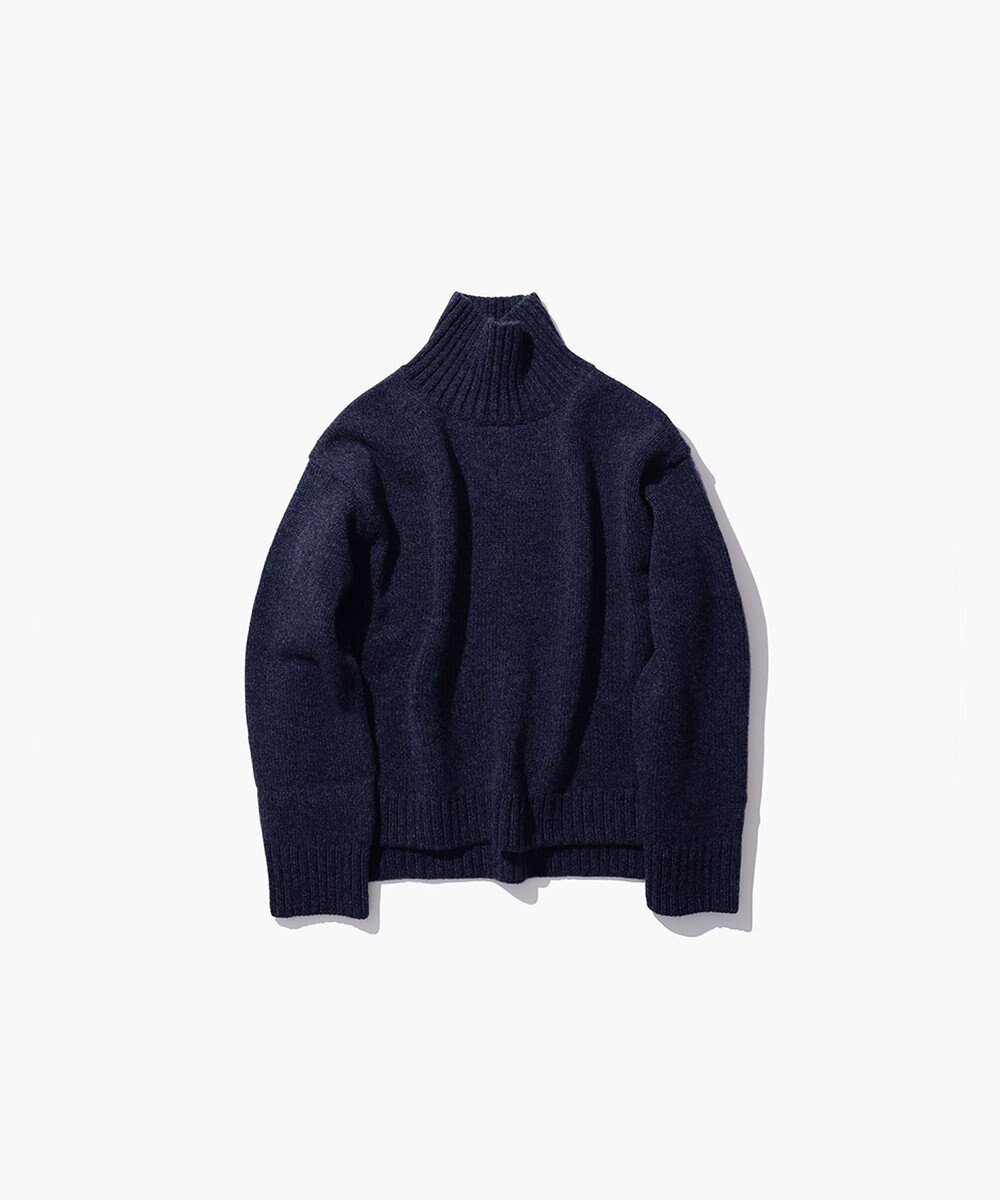 【エイトン/ATON】のCOOMA LAMBS WOOL タートルネックセーター インテリア・キッズ・メンズ・レディースファッション・服の通販 founy(ファニー) 　ファッション　Fashion　レディースファッション　WOMEN　トップス・カットソー　Tops/Tshirt　ニット　Knit Tops　タートルネック　Turtleneck　A/W・秋冬　Aw・Autumn/Winter・Fw・Fall-Winter　スリット　Slit　セーター　Sweater　タートルネック　Turtleneck　ワイド　Wide　再入荷　Restock/Back In Stock/Re Arrival　NAVY|ID: prp329100003803005 ipo3291000000028666521