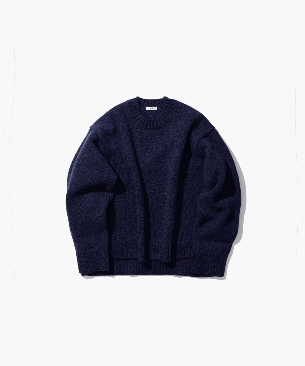 【エイトン/ATON】のCOOMA LAMBS WOOL クルーネックセーター インテリア・キッズ・メンズ・レディースファッション・服の通販 founy(ファニー) 　ファッション　Fashion　レディースファッション　WOMEN　トップス・カットソー　Tops/Tshirt　ニット　Knit Tops　A/W・秋冬　Aw・Autumn/Winter・Fw・Fall-Winter　スリット　Slit　セーター　Sweater　ワイド　Wide　再入荷　Restock/Back In Stock/Re Arrival　NAVY|ID: prp329100003803006 ipo3291000000028633820