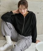 【ウィゴー/WEGO】のショートジップパーカー ブラック|ID: prp329100003808788 ipo3291000000028463472