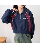 【ウィゴー/WEGO】のパイピング切替ショートハーフZIPスウェット 人気、トレンドファッション・服の通販 founy(ファニー) ファッション Fashion レディースファッション WOMEN トップス・カットソー Tops/Tshirt パーカ Sweats スウェット Sweat A/W・秋冬 Aw・Autumn/Winter・Fw・Fall-Winter S/S・春夏 Ss・Spring/Summer ショート Short スウェット Sweat スマホ Smartphone ハーフ Half パイピング Piping ミニスカート Mini Skirt ロング Long ワンポイント One Point 切替 Switching 夏 Summer 春 Spring thumbnail ネイビー|ID: prp329100003808789 ipo3291000000025063061