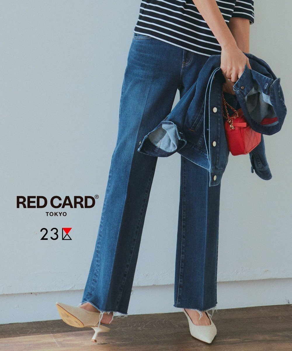 【23区/NIJYUSANKU】の【再入荷/RED CARD TOKYO×23区】デニム フレアパンツ インテリア・キッズ・メンズ・レディースファッション・服の通販 founy(ファニー) 　ファッション　Fashion　レディースファッション　WOMEN　パンツ　Pants　デニムパンツ　Denim Pants　インディゴ　Indigo　ウォッシュ　Wash　ヴィンテージ　Vintage　カットソー　Cut And Sew　コラボ　Collaboration　シルク　Silk　シルケット　Mercerization　シンプル　Simple　ジャケット　Jacket　ストレッチ　Stretch　雑誌　Magazine　デニム　Denim　トレンド　Trend　定番　Standard　パターン　Pattern　フラット　Flat　フレア　Flare　プレミアム　Premium　リアル　Real　ロング　Long　ワイド　Wide　A/W・秋冬　Aw・Autumn/Winter・Fw・Fall-Winter　再入荷　Restock/Back In Stock/Re Arrival　S/S・春夏　Ss・Spring/Summer　おすすめ　Recommend　夏　Summer　ミッドブルー|ID: prp329100003808847 ipo3291000000028164086