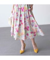 【組曲/KUMIKYOKU】のピオニーシフォンプリント フレアスカート 人気、トレンドファッション・服の通販 founy(ファニー) ファッション Fashion レディースファッション WOMEN スカート Skirt Aライン/フレアスカート Flared A-Line Skirts S/S・春夏 Ss・Spring/Summer おすすめ Recommend ギャザー Gather シアー Sheer セットアップ Set Up ドレス Dress バランス Balance フレア Flare プリント Print 再入荷 Restock/Back In Stock/Re Arrival 夏 Summer 春 Spring |ID:prp329100003828832