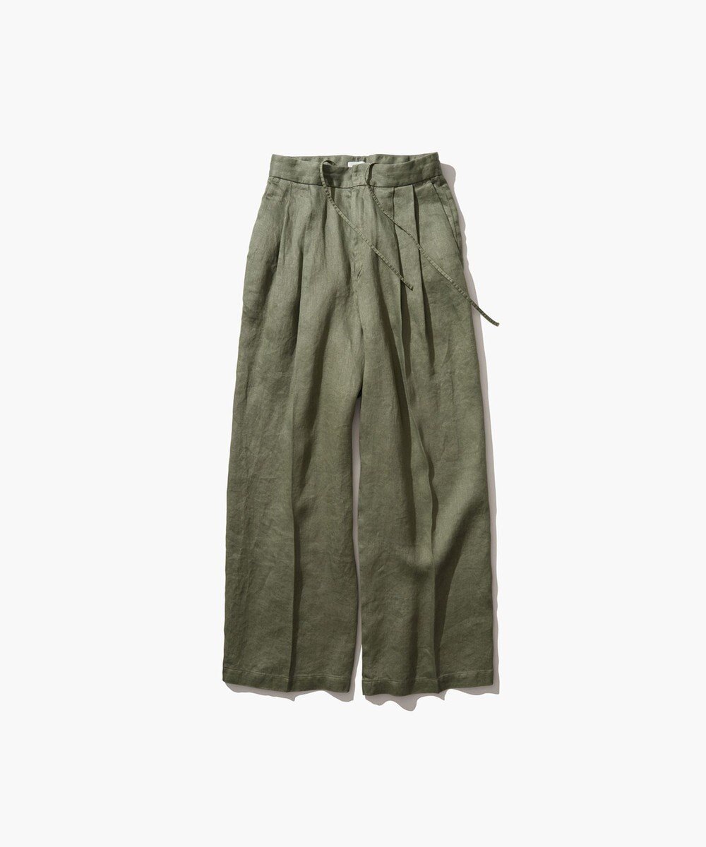 【エイトン/ATON】のGARMENT DYED LINEN SATIN ワイドパンツ インテリア・キッズ・メンズ・レディースファッション・服の通販 founy(ファニー) 　ファッション　Fashion　レディースファッション　WOMEN　パンツ　Pants　春　Spring　サテン　Satin　ジャージー　Jersey　スーツ　Suit　ドレープ　Drape　メンズ　Mens　リネン　Linen　リラックス　Relax　ワイド　Wide　S/S・春夏　Ss・Spring/Summer　夏　Summer　OLIVE|ID: prp329100003830249 ipo3291000000028330311