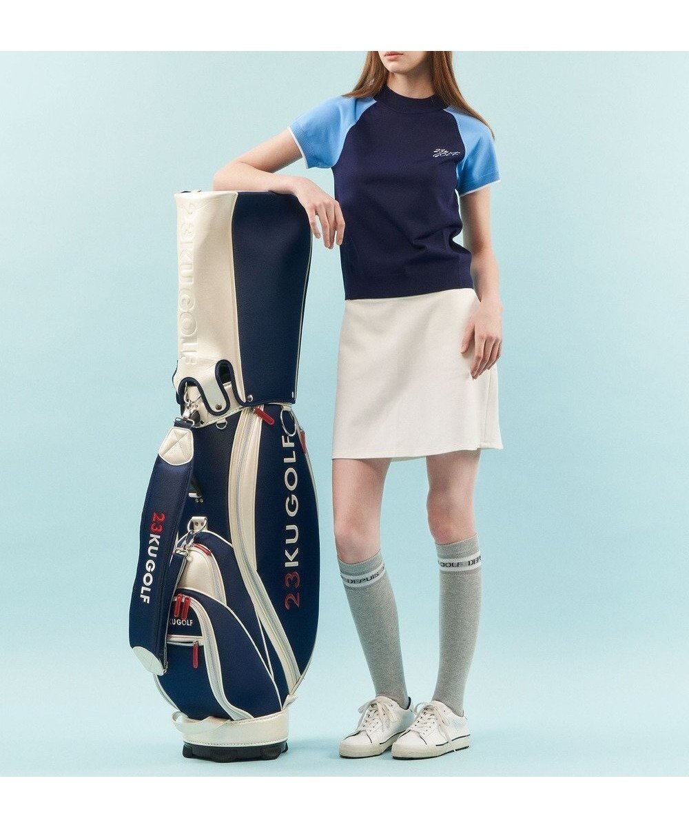 【23区 ゴルフ/NIJYUSANKU GOLF】の【WOMEN】合皮×デニム調キャディバッグ インテリア・キッズ・メンズ・レディースファッション・服の通販 founy(ファニー) 　ファッション　Fashion　レディースファッション　WOMEN　バッグ　Bag　スポーツウェア　Sportswear　スポーツ バッグ/ポーチ　Sports Bag/Pouch　スポーツグッズ　Sporting Goods　春　Spring　シンプル　Simple　スポーツ　Sports　デニム　Denim　人気　Popularity　ベーシック　Basic　ボストンバッグ　Boston Bag　ポーチ　Pouch　S/S・春夏　Ss・Spring/Summer　夏　Summer　ゴルフ　Golf　ネイビー系|ID: prp329100003839471 ipo3291000000025231241