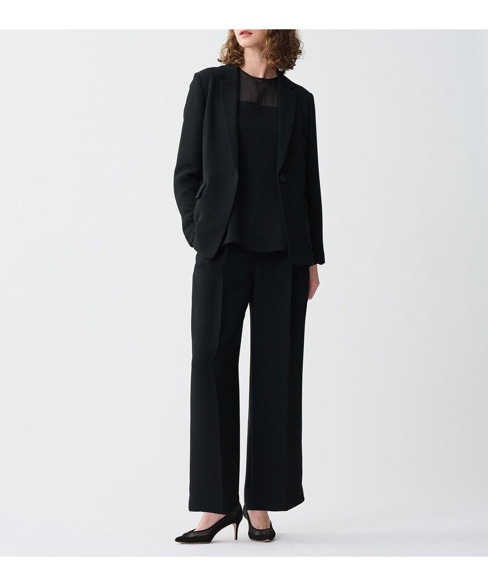 【アンクレイヴ/uncrave】の【防シワ・洗濯機洗い可】ウォッシャブル ダブルクロス ワイドパンツ インテリア・キッズ・メンズ・レディースファッション・服の通販 founy(ファニー) 　ファッション　Fashion　レディースファッション　Ladies' Fashion Online　パンツ　Pants　ウォッシャブル　Washable　ジャケット　Jacket　雑誌　Magazine　ダブル　Double　フォルム　Form　フロント　Front　ボトム　Bottom　ワイド　Wide　A/W・秋冬　Aw・Autumn/Winter・Fw・Fall-Winter　S/S・春夏　Ss・Spring/Summer　夏　Summer　セレモニー　Ceremony　ブラック|ID: prp329100003841182 ipo3291000000032387993