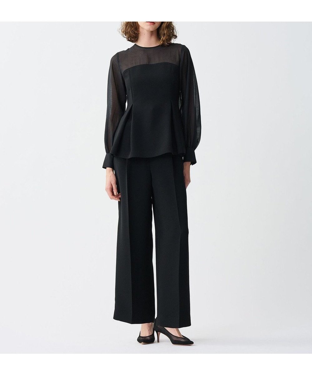 【アンクレイヴ/uncrave】のウォッシャブル ダブルクロス ワイドパンツ インテリア・キッズ・メンズ・レディースファッション・服の通販 founy(ファニー) 　ファッション　Fashion　レディースファッション　Fashion for Women　パンツ　Pants & Trousers　ウォッシャブル　Machine Washable　ジャケット　Jacket, Outerwear　ダブル　Double, Double-Breasted　フォルム　Silhouette, Form　フロント　Front, Front Design　ボトム　Bottoms, Lower Wear　ワイド　Wide, Wide Fit　A/W・秋冬　Autumn/Winter　S/S・春夏　SS, Spring/Summer, Warm Season　夏　Summer　セレモニー　Ceremony　ブラック|ID: prp329100003841182 ipo3291000000035761108