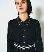 【グレース コンチネンタル/GRACE CONTINENTAL】のストライプフラワー刺繍ワンピース ブラック|ID: prp329100003844385 ipo3291000000029361187