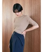 【イェッカ ヴェッカ/YECCA VECCA】のラメ混5分袖リブニット Beige|ID: prp329100003854482 ipo3291000000027345707