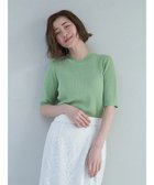 【イェッカ ヴェッカ/YECCA VECCA】のラメ混5分袖リブニット Green|ID: prp329100003854482 ipo3291000000027345708