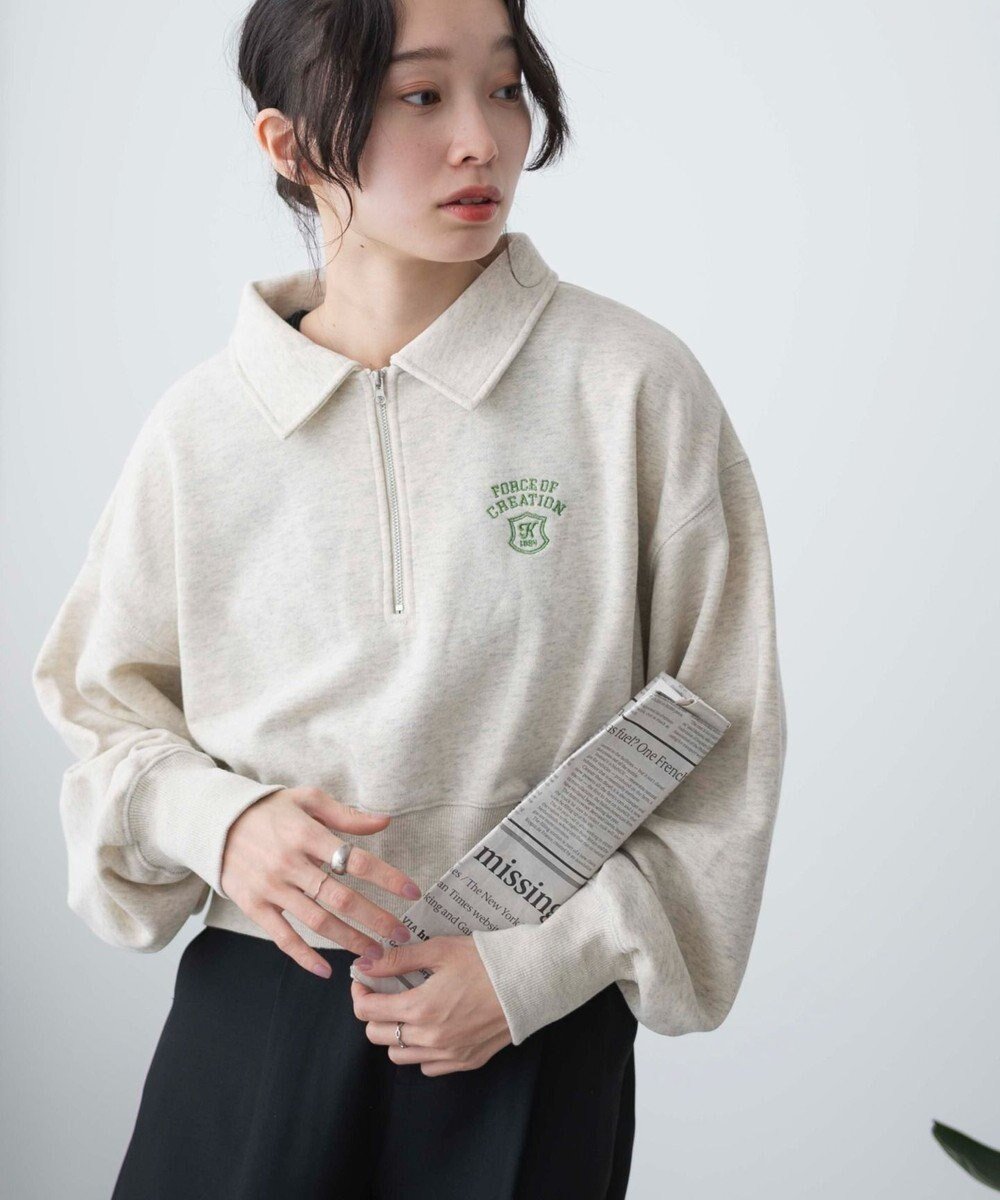 ウィゴー/WEGO】のハーフZIP襟付きショートスウェット | 人気