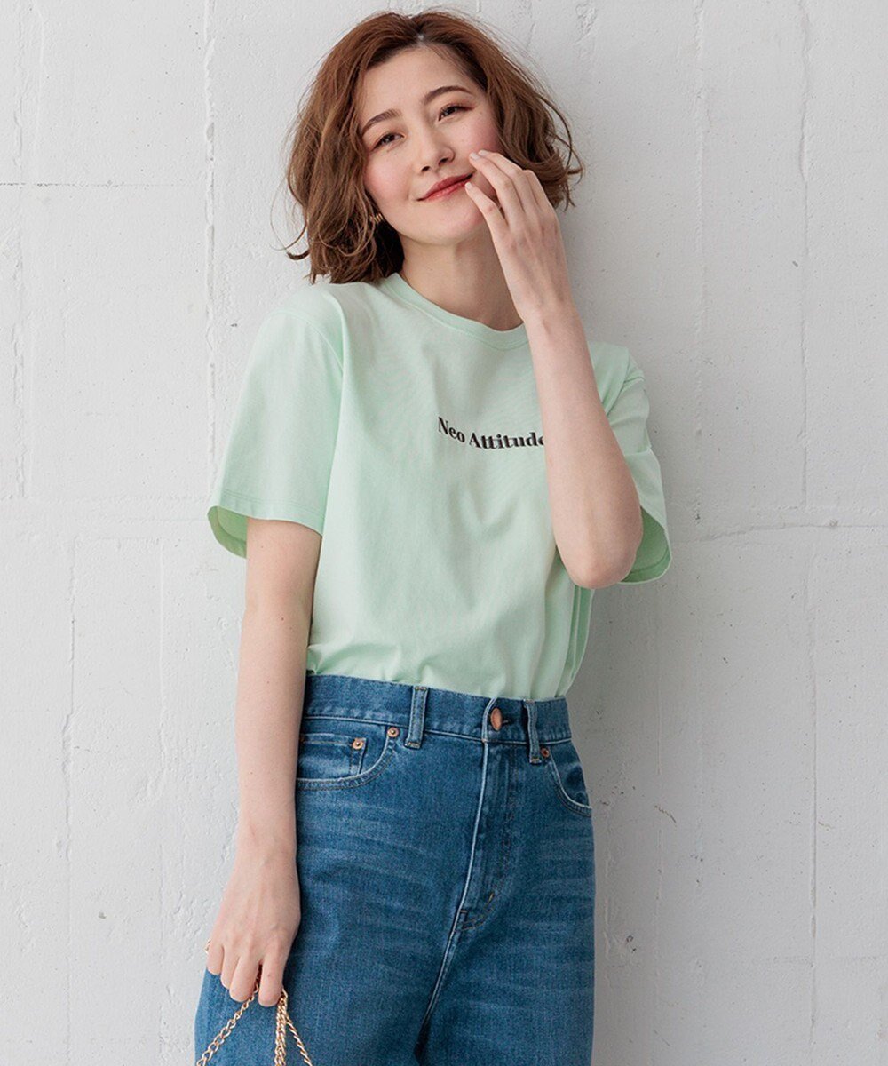 【23区/NIJYUSANKU】の【洗える】Neo Attitude ロゴTシャツ 人気、トレンドファッション・服の通販 founy(ファニー) 　ファッション　Fashion　レディースファッション　WOMEN　トップス・カットソー　Tops/Tshirt　シャツ/ブラウス　Shirts/Blouses　ロング / Tシャツ　T-Shirts　カットソー　Cut and Sewn　2024年　2024　2024春夏・S/S　Ss,Spring/Summer,2024　S/S・春夏　Ss・Spring/Summer　カットソー　Cut And Sew　ベーシック　Basic　エレガント 上品　Elegant　半袖　Short Sleeve　夏　Summer　春　Spring　洗える　Washable　 other-1|ID: prp329100003861892 ipo3291000000027144567