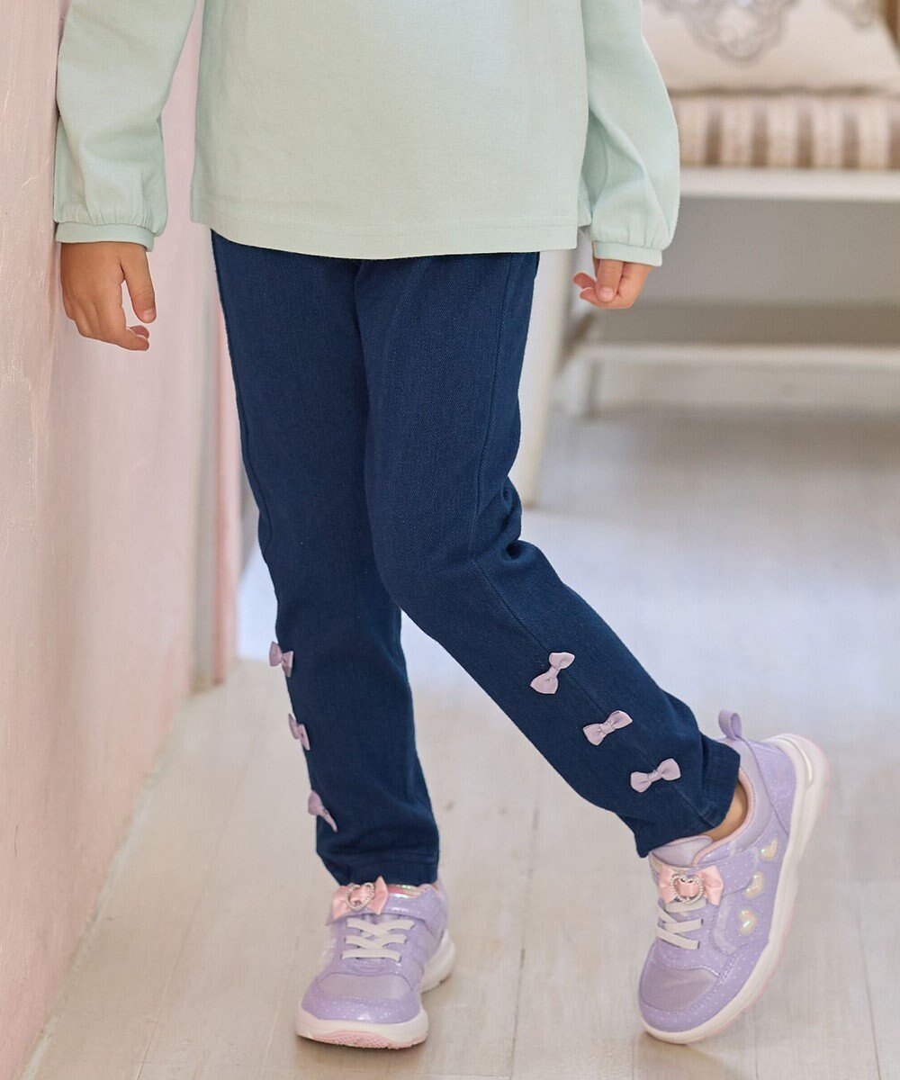 【エニファム/any FAM / KIDS】のカット デニム パンツ インテリア・キッズ・メンズ・レディースファッション・服の通販 founy(ファニー) 　ファッション　Fashion　キッズファッション　KIDS　ボトムス　Bottoms/Kids　S/S・春夏　Ss・Spring/Summer　デニム　Denim　ネコ　Cat　ポケット　Pocket　リボン　Ribbon　夏　Summer　春　Spring　ネイビー|ID: prp329100003863002 ipo3291000000025421579