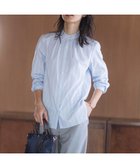 【ジェイ プレス/J.PRESS】の【洗える】ランダムストライプ フリルネック ブラウス サックスブルー系1|ID:prp329100003863304