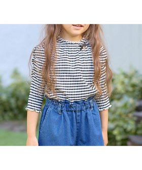 【エニファム/any FAM / KIDS】 シアー ギンガム 七分袖 Tシャツ人気、トレンドファッション・服の通販 founy(ファニー) ファッション Fashion キッズファッション KIDS トップス・カットソー Tops/Tees/Kids S/S・春夏 Ss・Spring/Summer インナー Inner カットソー Cut And Sew ギャザー Gather ギンガム Gingham シアー Sheer スリーブ Sleeve チェック Check チャーム Charm トレンド Trend ポケット Pocket リボン Ribbon ワンポイント One Point 夏 Summer 春 Spring |ID:prp329100003864774