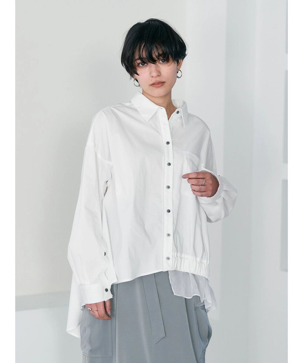 【イェッカ ヴェッカ/YECCA VECCA】のシアーMIXアシメシャツ 人気、トレンドファッション・服の通販 founy(ファニー) 　ファッション　Fashion　レディースファッション　WOMEN　トップス・カットソー　Tops/Tshirt　シャツ/ブラウス　Shirts/Blouses　S/S・春夏　Ss・Spring/Summer　シアー　Sheer　ストレッチ　Stretch　ポケット　Pocket　夏　Summer　春　Spring　 other-1|ID: prp329100003864831 ipo3291000000026474170