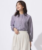 【ジェイ プレス/J.PRESS】の【洗える】セルロース チェック バンドカラー ブラウス ネイビー系3|ID: prp329100003866350 ipo3291000000029504009