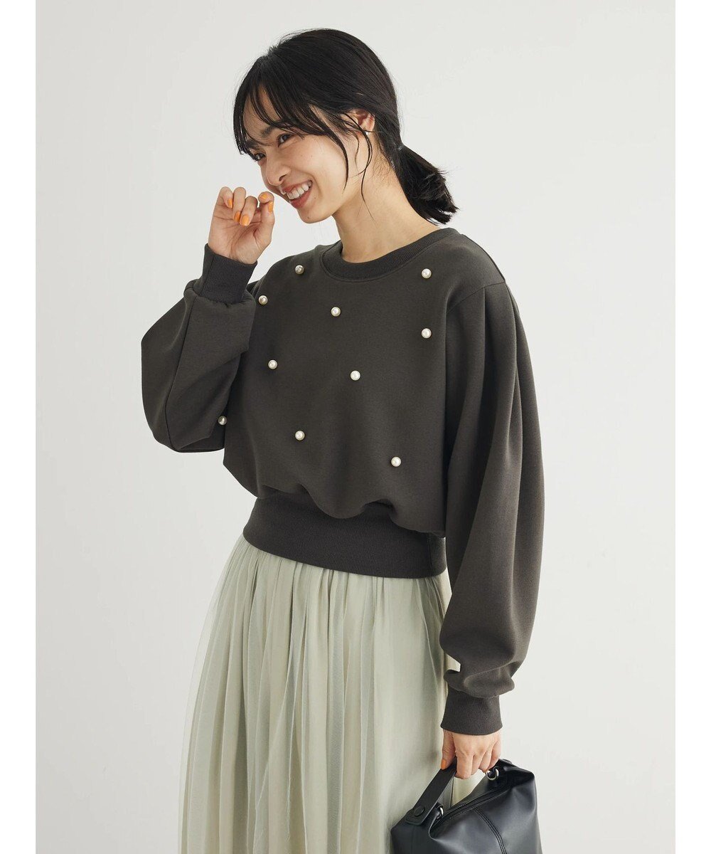 【グリーンパークス/Green Parks】の・SUGAR SPOON パールスウェット 人気、トレンドファッション・服の通販 founy(ファニー) 　ファッション　Fashion　レディースファッション　WOMEN　トップス・カットソー　Tops/Tshirt　パーカ　Sweats　スウェット　Sweat　S/S・春夏　Ss・Spring/Summer　ガーリー　Girly　スウェット　Sweat　パール　Pearl　フィット　Fit　フロント　Front　ポケット　Pocket　夏　Summer　春　Spring　 other-1|ID: prp329100003875076 ipo3291000000025508728