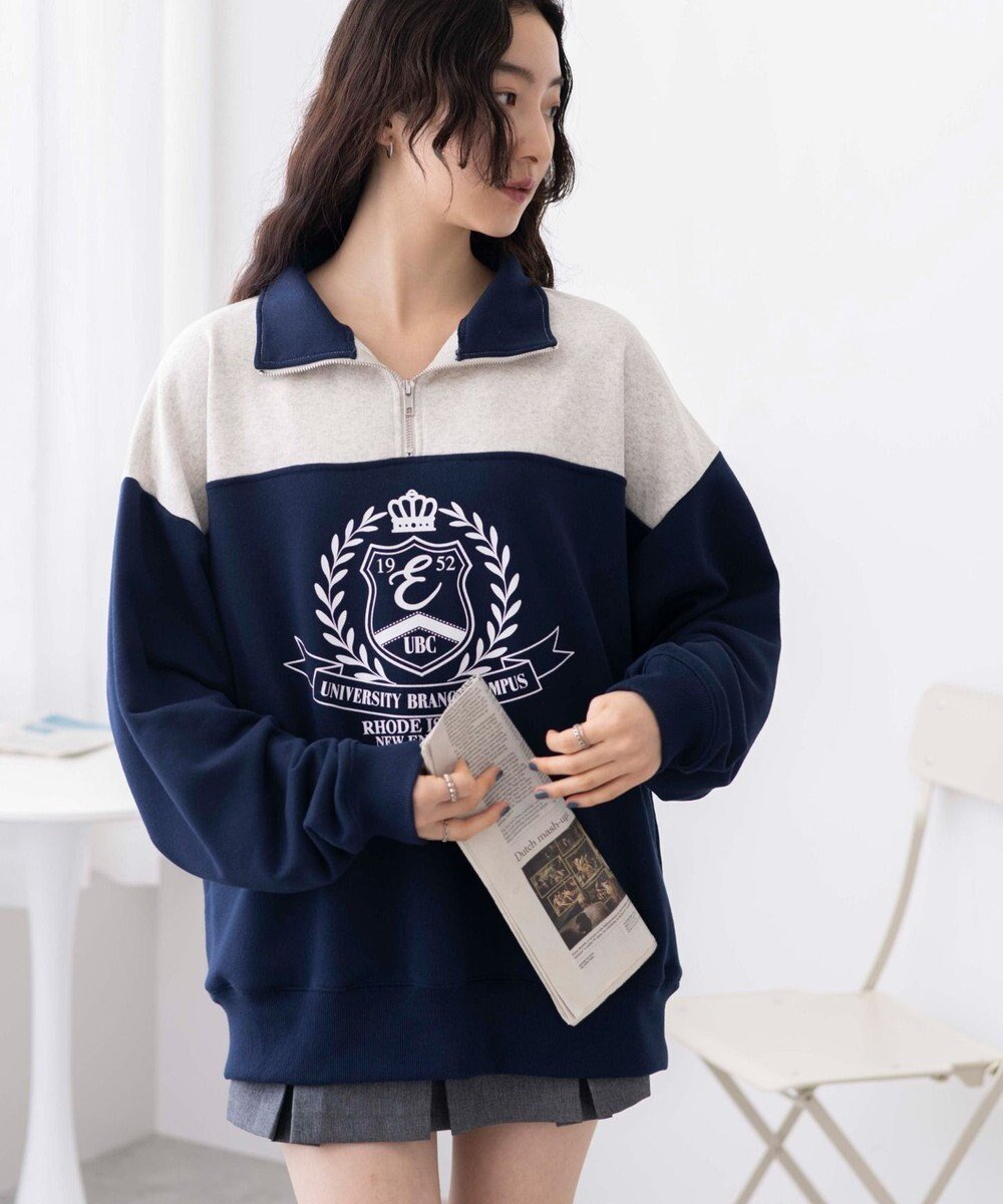 【ウィゴー/WEGO】のハーフジップ切り替えBIBPO 人気、トレンドファッション・服の通販 founy(ファニー) 　ファッション　Fashion　レディースファッション　WOMEN　トップス・カットソー　Tops/Tshirt　パーカ　Sweats　スウェット　Sweat　春　Spring　カーゴパンツ　Cargo Pants　ショート　Short　スウェット　Sweat　スマホ　Smartphone　デニム　Denim　長袖　Long Sleeve　ハーフ　Half　フロント　Front　ロング　Long　A/W・秋冬　Aw・Autumn/Winter・Fw・Fall-Winter　S/S・春夏　Ss・Spring/Summer　おすすめ　Recommend　夏　Summer　 other-1|ID: prp329100003877609 ipo3291000000026487126