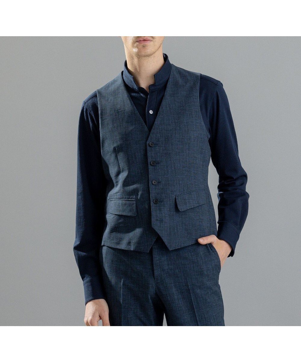 【ジョゼフ オム/JOSEPH HOMME / MEN】の【LEON 6月号掲載】クールドッツストレッチ ジレ インテリア・キッズ・メンズ・レディースファッション・服の通販 founy(ファニー) 　ファッション　Fashion　メンズファッション　MEN　アウター　Coats Outerwear/Men　春　Spring　洗える　Washable　シェイプ　Shape　ジャケット　Jacket　ストレッチ　Stretch　スポーツ　Sports　雑誌　Magazine　ファブリック　Fabric　フラップ　Flap　フロント　Front　プリント　Print　ベーシック　Basic　ポケット　Pocket　6月号　June Issue　S/S・春夏　Ss・Spring/Summer　夏　Summer　ビジネス 仕事 通勤　Business　ダルブルー系|ID: prp329100003882788 ipo3291000000031824308