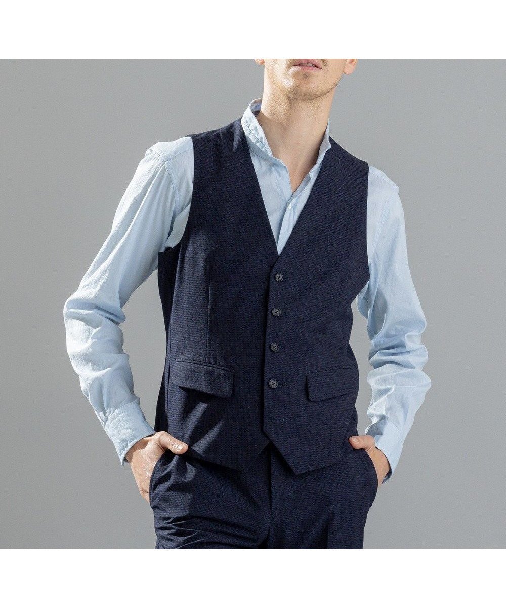 【ジョゼフ オム/JOSEPH HOMME / MEN】の【LEON 6月号掲載】クールドッツストレッチ ジレ インテリア・キッズ・メンズ・レディースファッション・服の通販 founy(ファニー) 　ファッション　Fashion　メンズファッション　MEN　アウター　Coats Outerwear/Men　春　Spring　洗える　Washable　シェイプ　Shape　ジャケット　Jacket　ストレッチ　Stretch　スポーツ　Sports　雑誌　Magazine　ファブリック　Fabric　フラップ　Flap　フロント　Front　プリント　Print　ベーシック　Basic　ポケット　Pocket　6月号　June Issue　S/S・春夏　Ss・Spring/Summer　夏　Summer　ビジネス 仕事 通勤　Business　ネイビー系|ID: prp329100003882788 ipo3291000000031824309