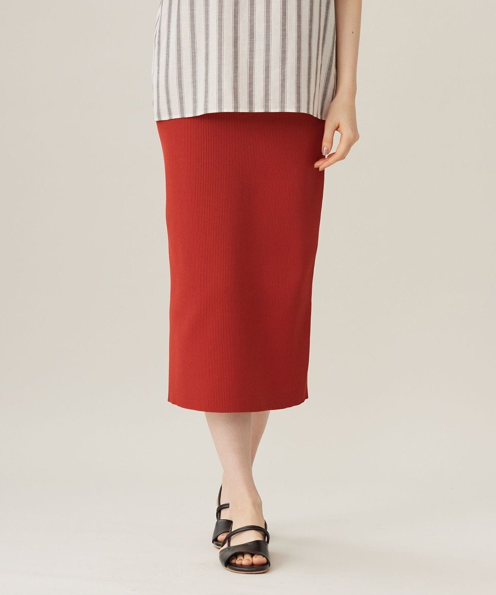 【自由区/JIYU-KU】の【洗える】リブストレッチタイト スカート インテリア・キッズ・メンズ・レディースファッション・服の通販 founy(ファニー) 　ファッション　Fashion　レディースファッション　Fashion for Women　スカート　Skirts　おすすめ　Recommended / Our Picks　カットソー　Cut and Sewn Top　ストレッチ　Stretch, Stretchy Fabric　スリット　Slit, Slit Detail　タイトスカート　Pencil Skirt, Tight Skirt　フィット　Fit, Slim Fit　ミックス　Mix, Mixed Style　レギンス　Leggings, Stretch Pants　夏　Summer　春　Spring　S/S・春夏　SS, Spring/Summer, Warm Season　洗える　Machine Washable　レッド|ID: prp329100003891087 ipo3291000000033711424