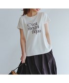 【アンフィーロ 自由区/UNFILO】の【洗える/汗ジミ防止】BEAUTY FORM ロゴ刺繍フレンチスリーブTシャツ 白[ロゴ大]|ID: prp329100003892590 ipo3291000000026498458