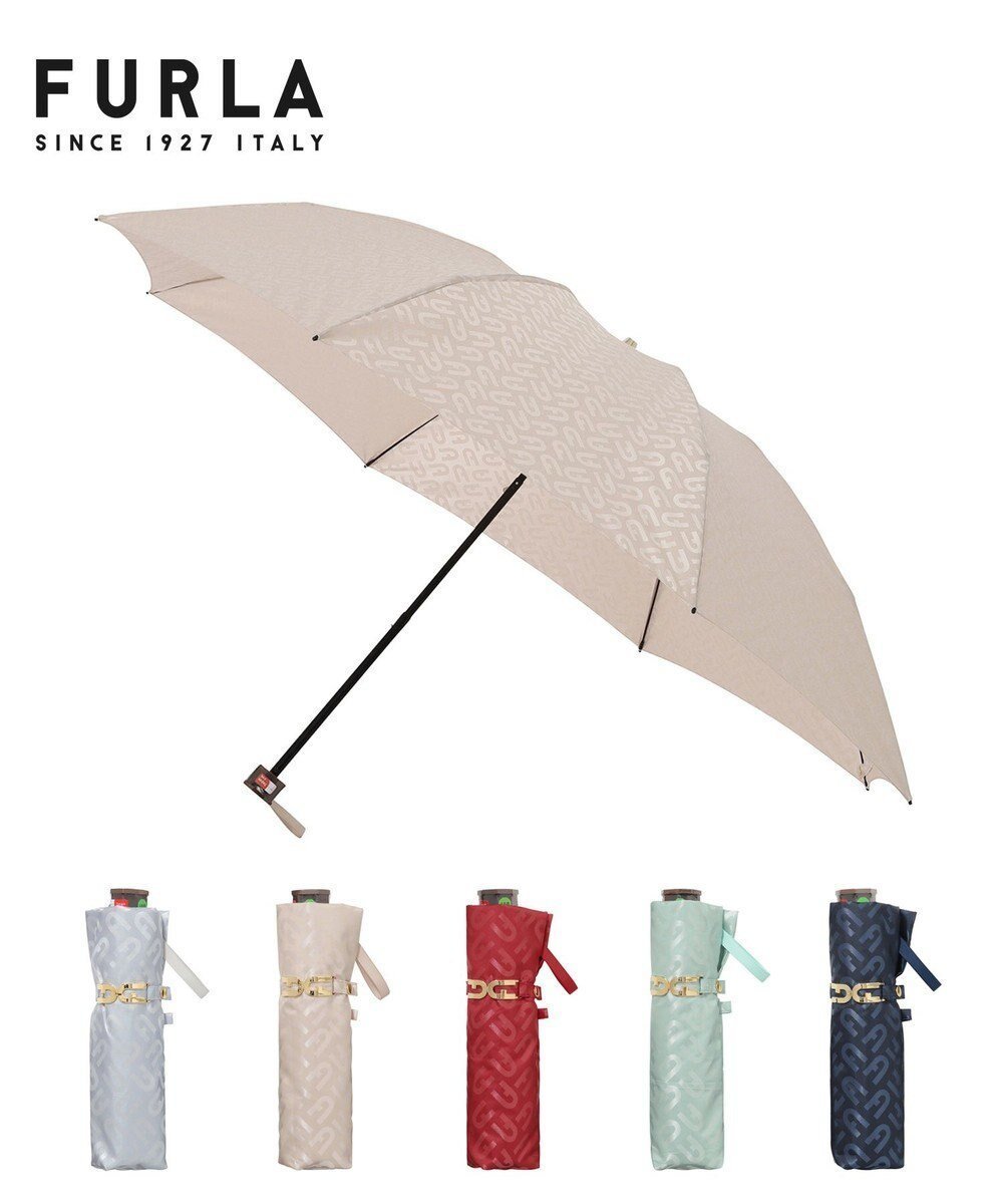 【ムーンバット/MOONBAT】のFURLA 折りたたみ傘 モノグラムジャガード UV 8本骨 日本製 インテリア・キッズ・メンズ・レディースファッション・服の通販 founy(ファニー) 　ファッション　Fashion　レディースファッション　WOMEN　傘 / レイングッズ　Umbrellas/Rainwear　アクセサリー　Accessories　イタリア　Italy　カラフル　Colorful　シューズ　Shoes　傘　Umbrella　日本製　Made In Japan　ベージュ|ID: prp329100003906887 ipo3291000000025778793