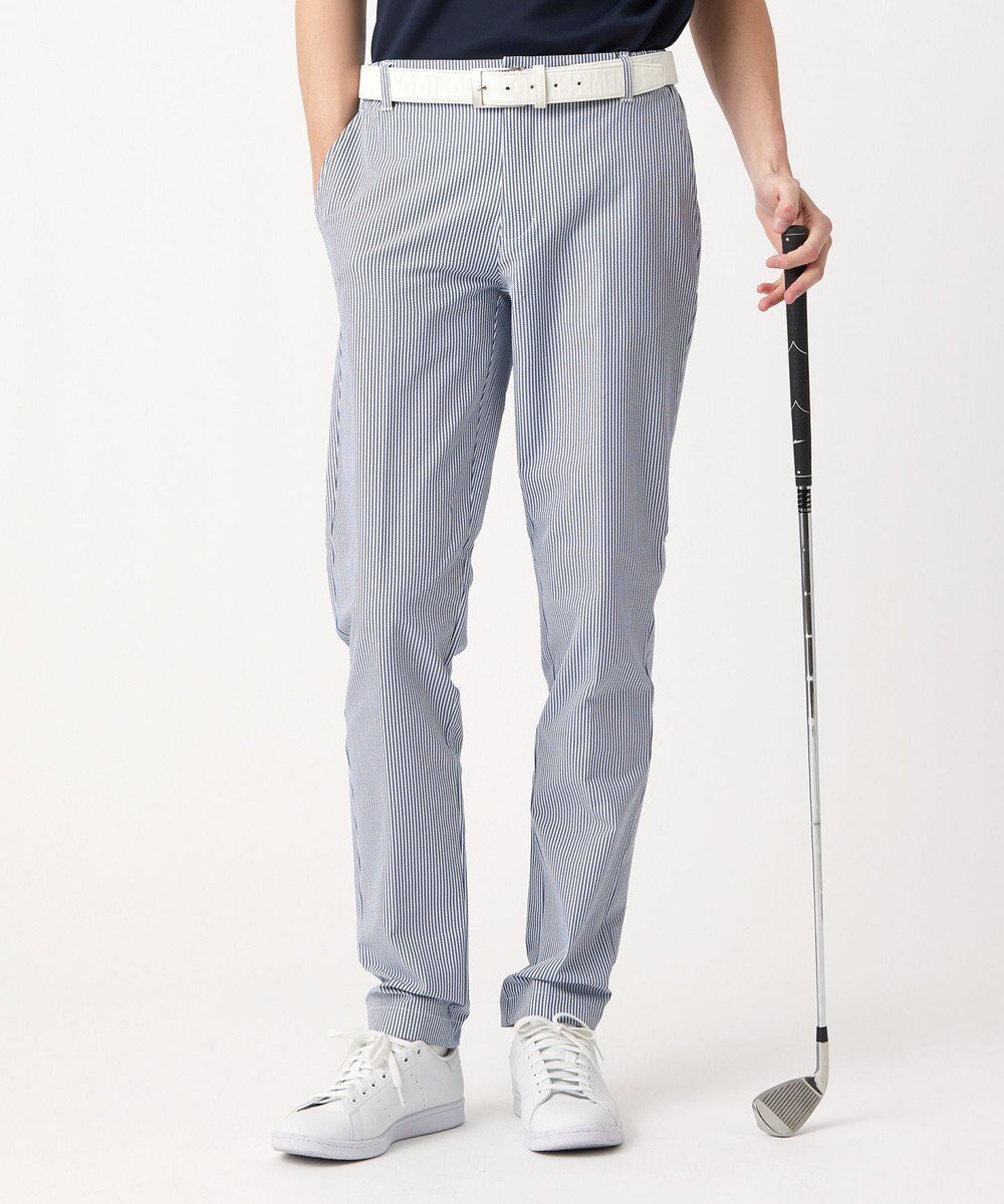 【23区 ゴルフ/23区GOLF / MEN】の【MEN】ストライプ柄 パンツ インテリア・キッズ・メンズ・レディースファッション・服の通販 founy(ファニー) 　ファッション　Fashion　メンズファッション　MEN　ボトムス　Bottoms/Men　S/S・春夏　Ss・Spring/Summer　サッカー　Soccer　スタイリッシュ　Stylish　ストライプ　Stripe　ストレッチ　Stretch　テーパード　Tapered　ラウンド　Round　夏　Summer　春　Spring　ブルー系2|ID: prp329100003908705 ipo3291000000027380919