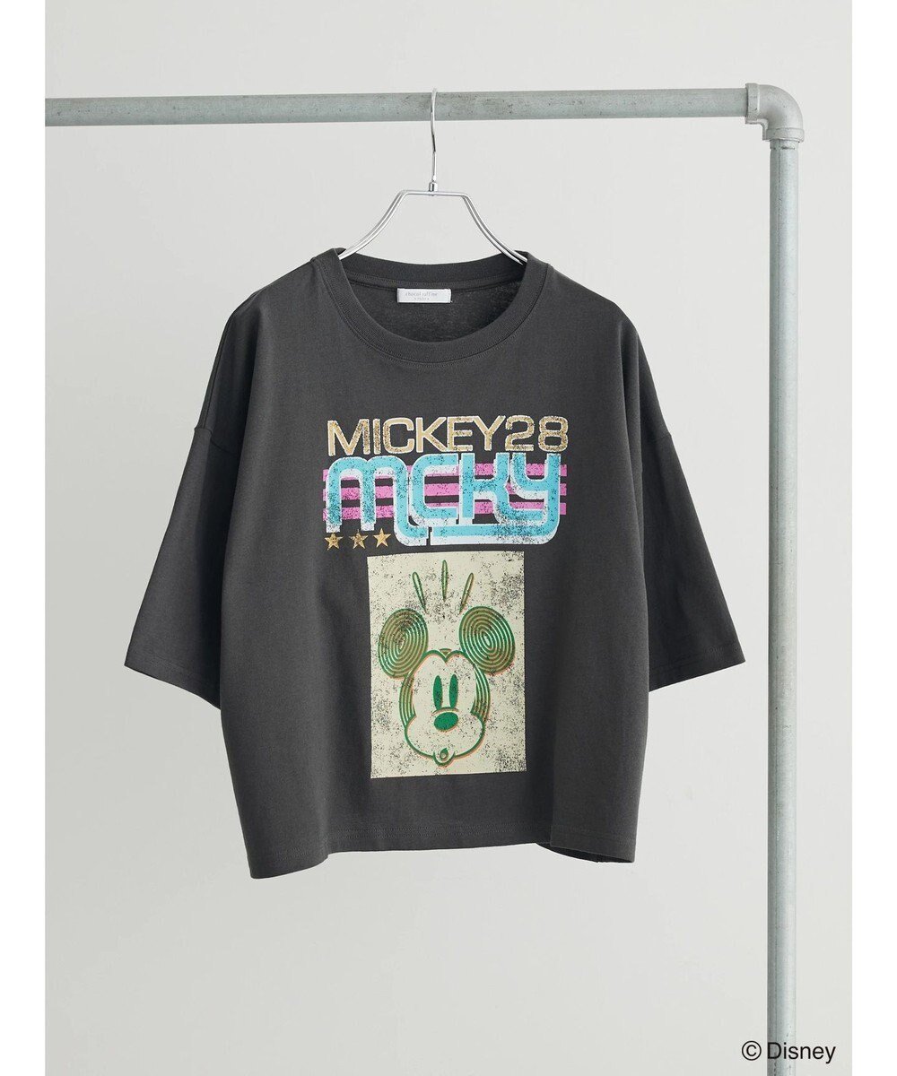 【グリーンパークス/Green Parks】のDisney/ショート丈グラフィックTEE インテリア・キッズ・メンズ・レディースファッション・服の通販 founy(ファニー) 　ファッション　Fashion　レディースファッション　WOMEN　トップス・カットソー　Tops/Tshirt　シャツ/ブラウス　Shirts/Blouses　ロング / Tシャツ　T-Shirts　カットソー　Cut and Sewn　S/S・春夏　Ss・Spring/Summer　カットソー　Cut And Sew　グラフィック　Graphic　ショルダー　Shoulder　ショート　Short　ドロップ　Drop　プリント　Print　ポケット　Pocket　ヴィンテージ　Vintage　夏　Summer　春　Spring　Charcoal Gray|ID: prp329100003908873 ipo3291000000025797146