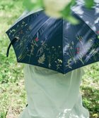 【アンドウール/AND WOOL】の〈UVカット率99%以上・一級遮光生地・晴雨兼用〉ボタニカル刺繍の日傘 (長傘タイプ) ネイビー|ID: prp329100003908877 ipo3291000000025797163
