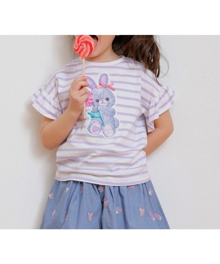 【エニファム/any FAM / KIDS】のウサギ ボーダー Tシャツ インテリア・キッズ・メンズ・レディースファッション・服の通販 founy(ファニー) https://founy.com/ ファッション Fashion キッズファッション KIDS トップス・カットソー Tops/Tees/Kids S/S・春夏 Ss・Spring/Summer カットソー Cut And Sew フリル Frills ボーダー Border ポケット Pocket 夏 Summer 春 Spring |ID: prp329100003912720 ipo3291000000025979770