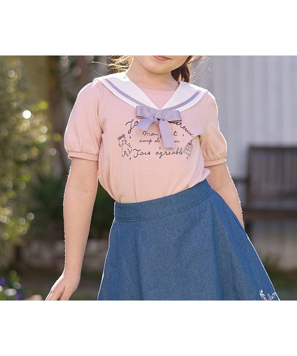 【エニファム/any FAM / KIDS】のセーラーカラー Tシャツ インテリア・キッズ・メンズ・レディースファッション・服の通販 founy(ファニー) 　ファッション　Fashion　キッズファッション　KIDS Children’s Clothing　トップス・カットソー　Tops/Tees/Kids　カットソー　Cut And Sew　フロント　Front　ポケット　Pocket　半袖　Short Sleeve　夏　Summer　春　Spring　S/S・春夏　Ss・Spring/Summer　ピンク|ID: prp329100003912722 ipo3291000000032523897